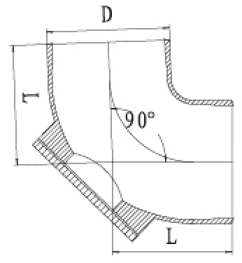 W型90度帶門彎頭結(jié)構(gòu)圖